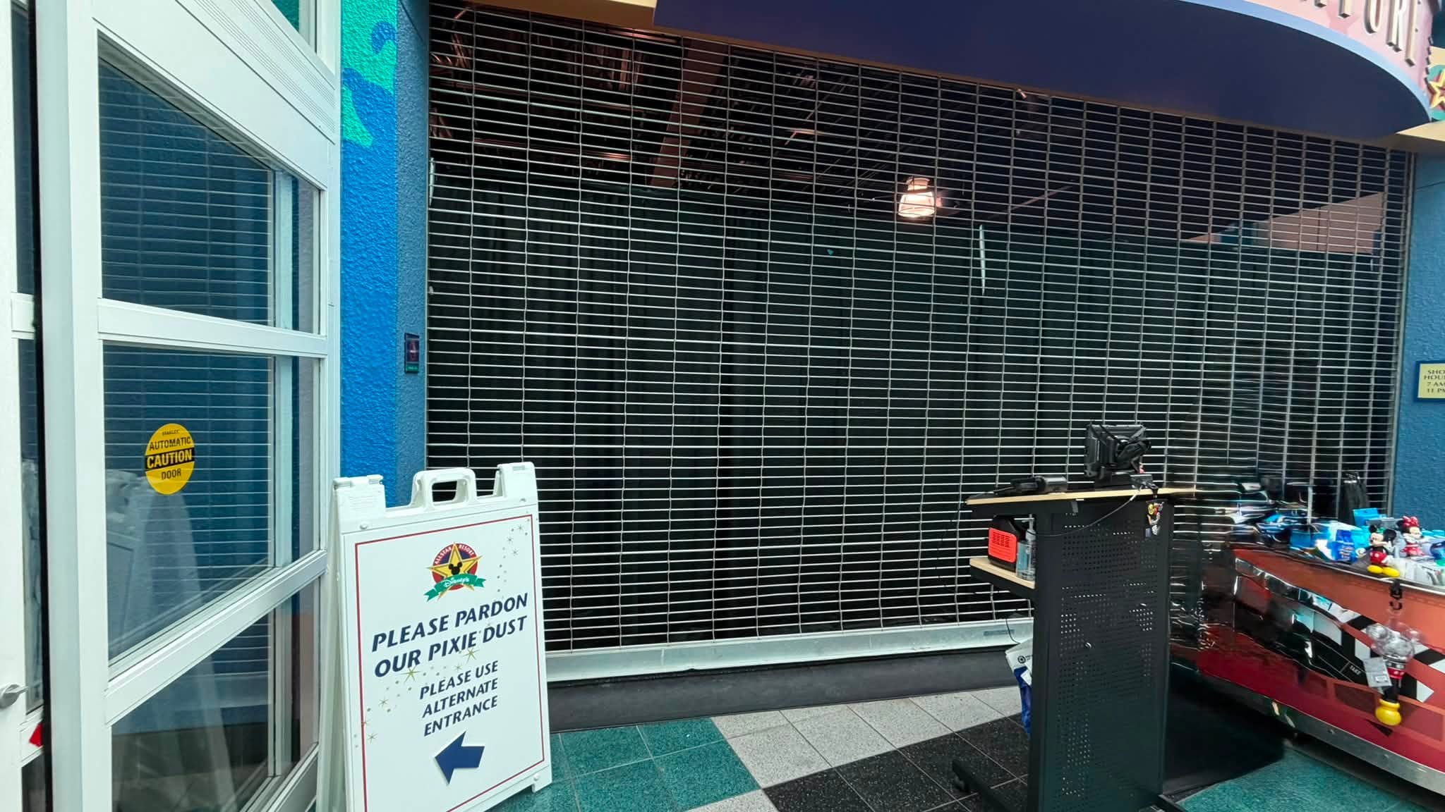 Phased construction walls sectioning off areas inside the merchandise location