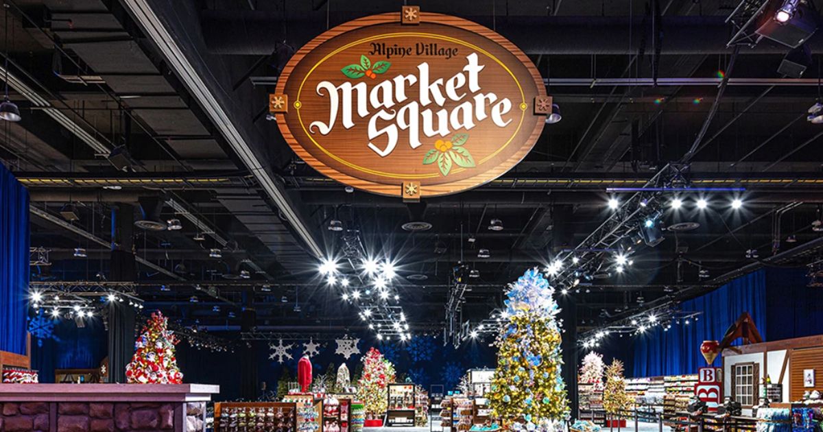 Market Square holiday shopping village inside Gaylord Palms Alpine Village