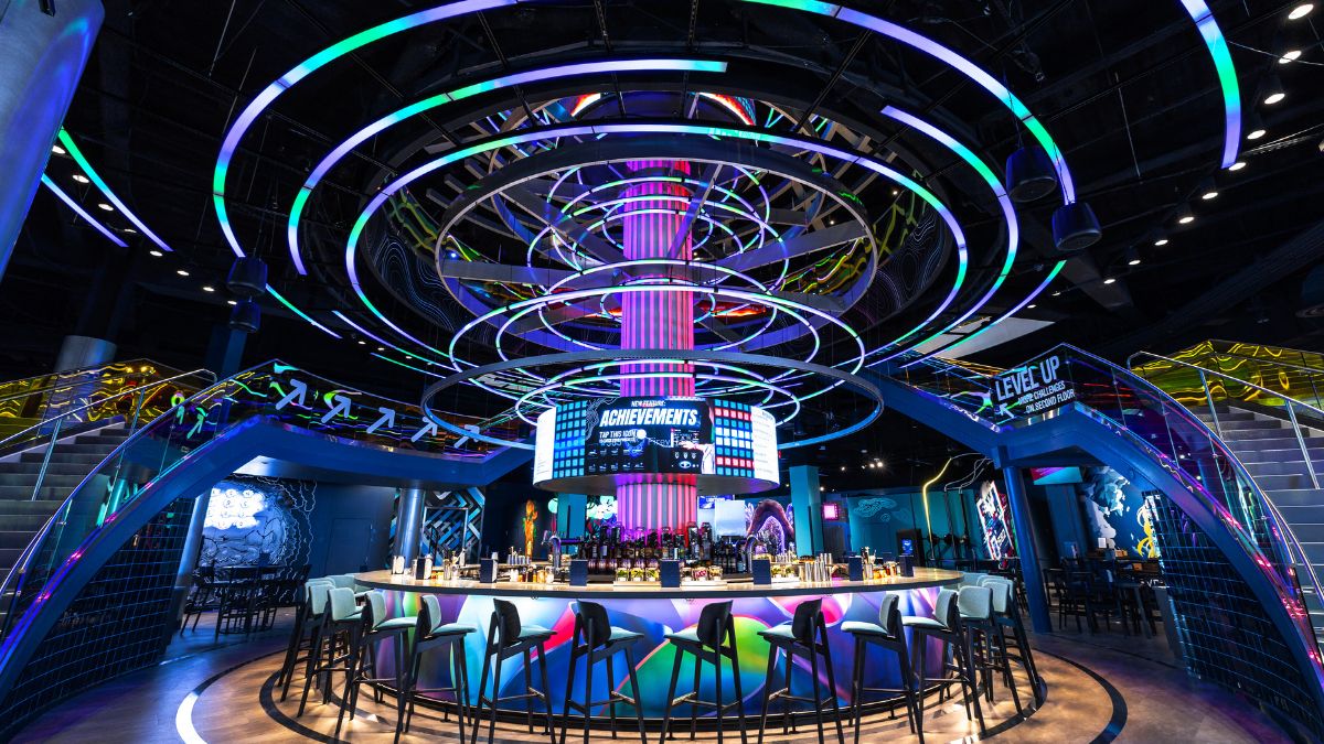 Two-story bar at Level99