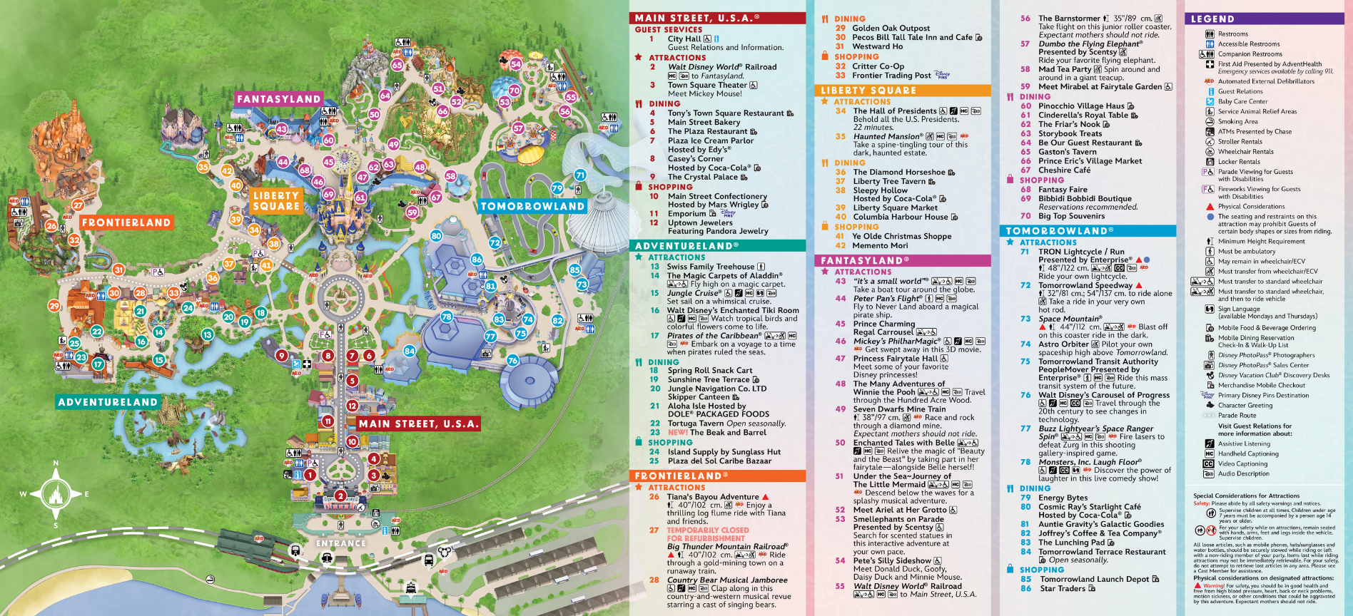 Interactive theme park map