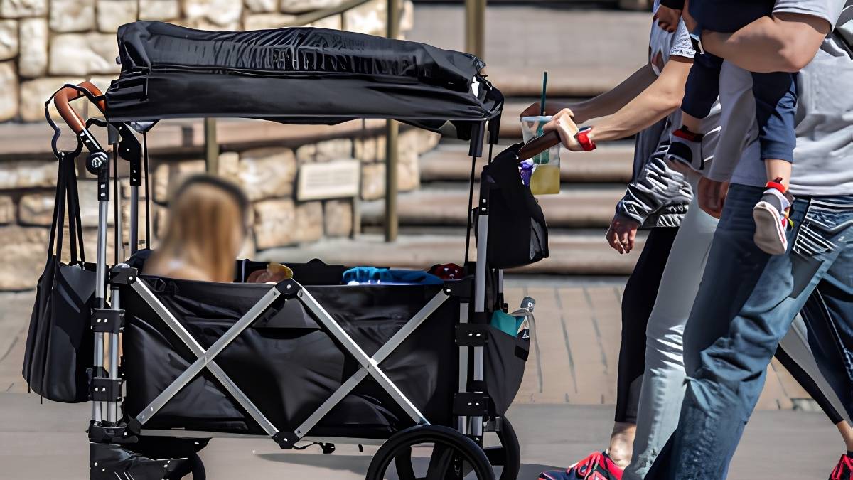 Premium massive multi child stroller blocking Magic Kingdom Park infrastructure