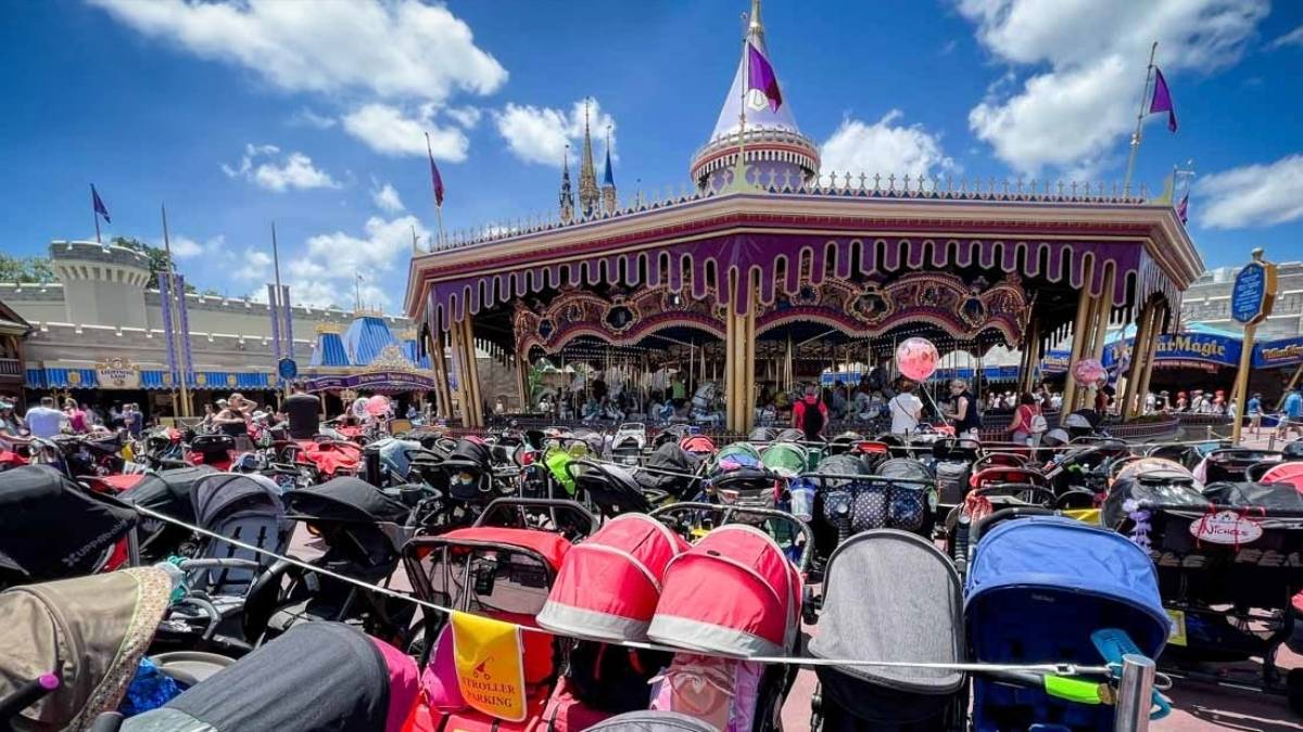 Oversized strollers taking up massive walkway footprint at Walt Disney World Resort