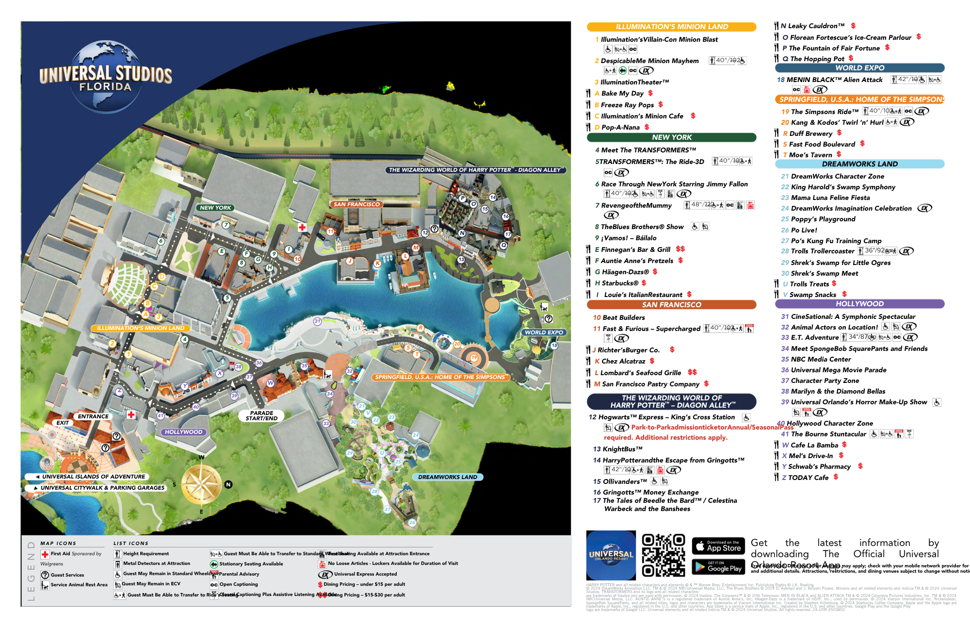 Interactive theme park map