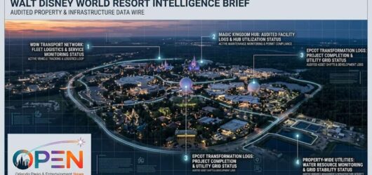 Wide-angle composite of the Walt Disney World resort transport and utility infrastructure with data analytics grids.