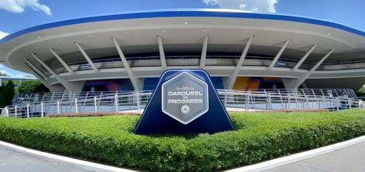 Exterior view of the rotating theater building for Walt Disney's Carousel of Progress attraction in Tomorrowland at Magic Kingdom, Walt Disney World.