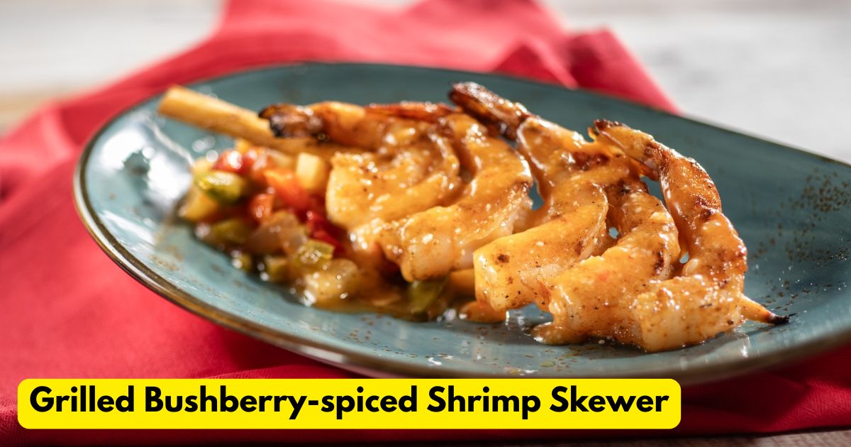 Grilled Bushberry-spiced Shrimp Skewer