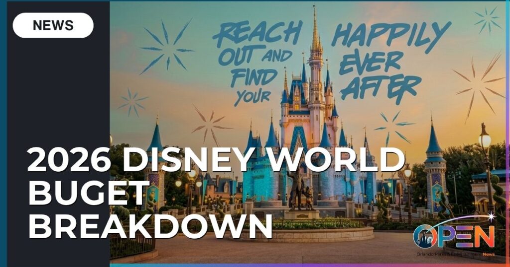 News graphic asking Is Disney Struggling for Q3 2026 Earnings, featuring Disney Parks Chairman Josh D'Amaro standing in front of Cinderella Castle.