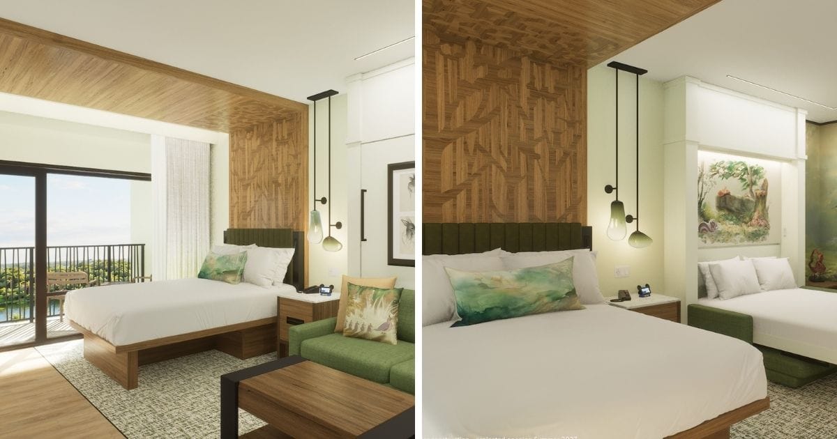 Disney's Lakeshore Lodge: Complete Guide to Rooms, Dining, Booking Dates, and Opening Timeline 5 Deluxe Studio guest room layout at Disney's Lakeshore Lodge
