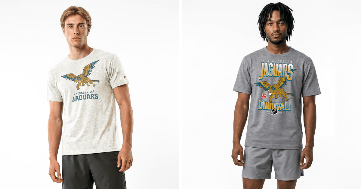 All 32 NFL Teams Disney x Champion Collab Apparel Guide 10 Disney Jacksonville Jaguars apparel