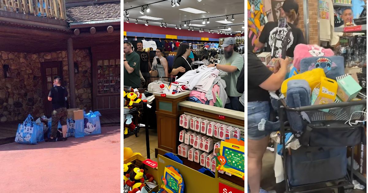 Disney merchandise stacked high by bulk buyers