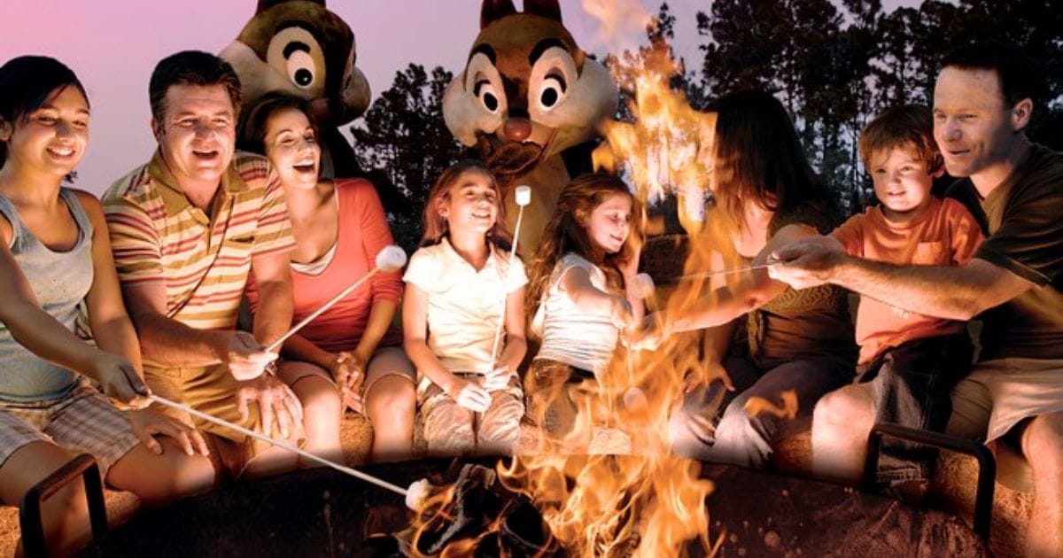 Campfire s'mores being prepared at Walt Disney World