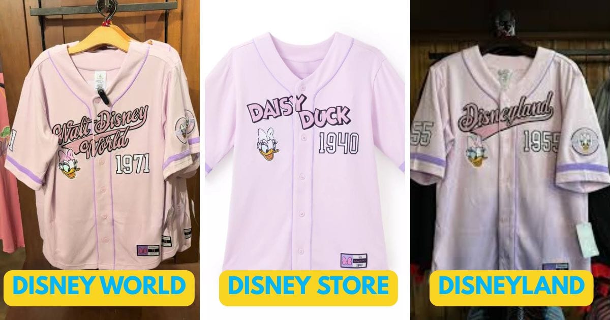 Donald and Daisy Duck Baseball Jerseys: Comparing Park Exclusives vs. DisneyStore Editions 4 Detailed close-up of the Donald Duck baseball jersey sleeve patch and contrast piping