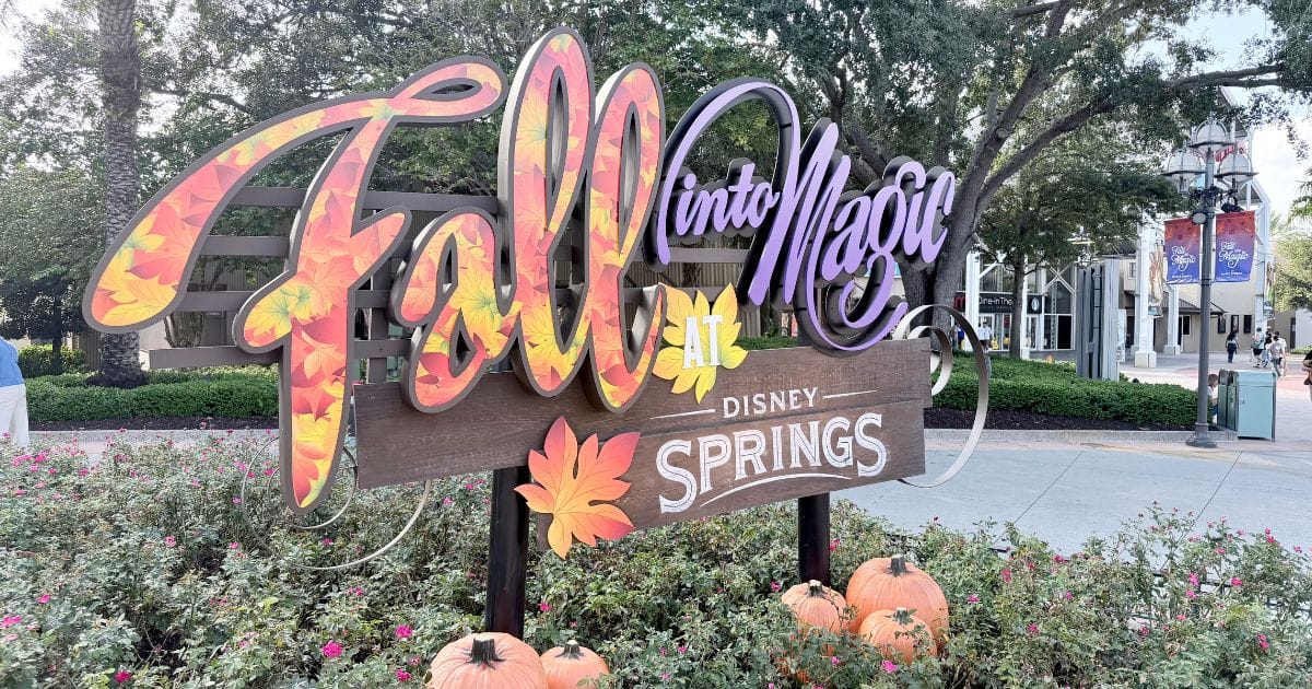 Fall into Magic Halloween display at Disney Springs