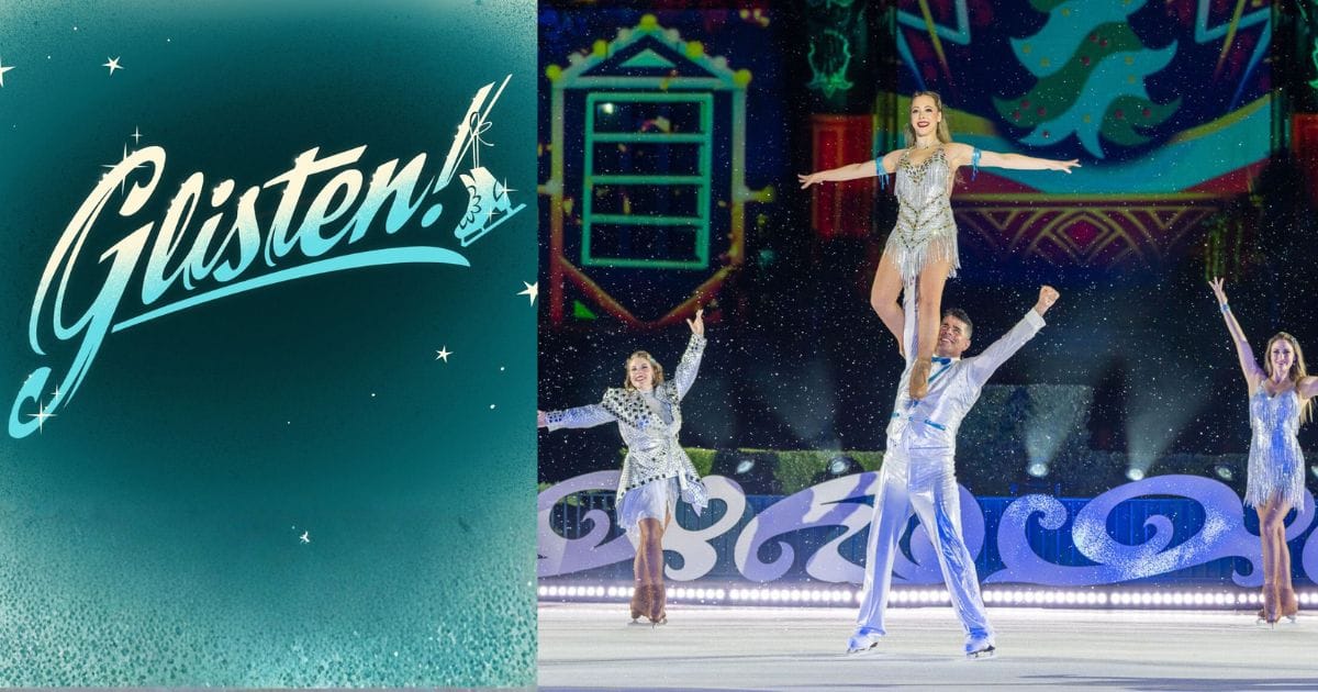 Ice skaters performing at the Glisten show during Disney Jollywood Nights