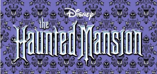 Haunted Mansion: Magic Kingdom Ride Guide 8 Disney The Haunted Mansion official title logo set against the iconic purple-and-black glowing eyes wallpaper.