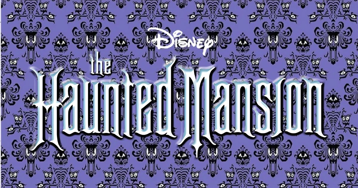 Haunted Mansion: Magic Kingdom Ride Guide 1 Disney The Haunted Mansion official title logo set against the iconic purple-and-black glowing eyes wallpaper.