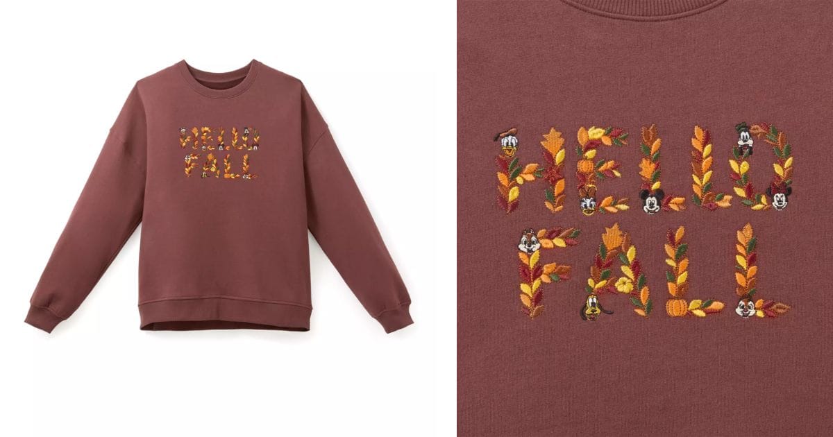 Disney Store Drops "Fall Feels Enchanted" Cozy Merchandise Collection 5 Mickey Mouse and Friends Hello Fall Pullover Sweatshirt