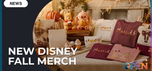 Disney Store Drops "Fall Feels Enchanted" Cozy Merchandise Collection 13 New Disney Fall Merch news banner featuring an autumn spread of plushies, apparel, ears, and Loungefly bags.