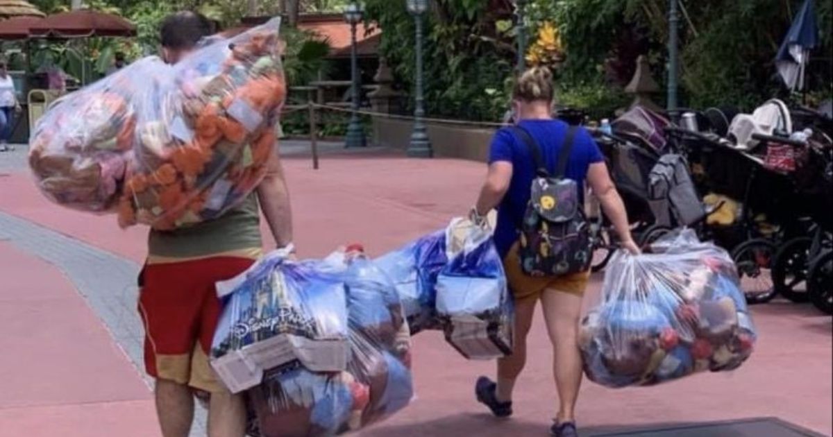 A crowded Disney store with guests buying merchandise