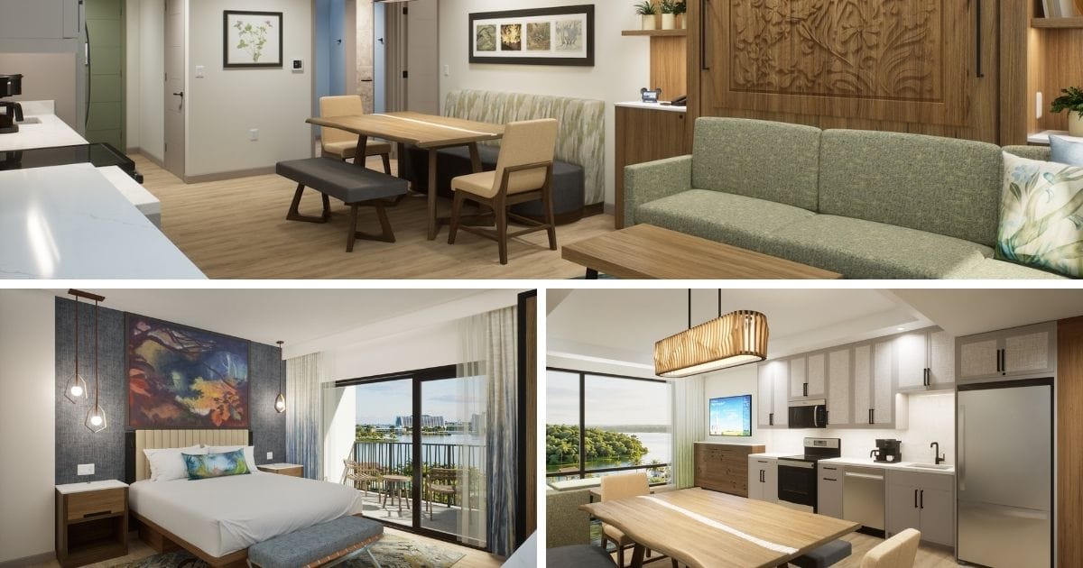Disney's Lakeshore Lodge: Complete Guide to Rooms, Dining, Booking Dates, and Opening Timeline 4 One and two-bedroom villa interior living room at Disney's Lakeshore Lodge