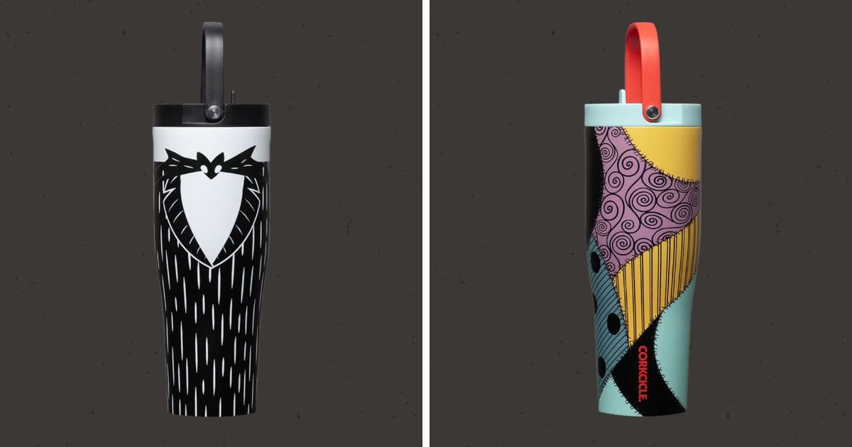 Corkcicle Nightmare Before Christmas Go Cups XL in Jack Skellington and Sally designs