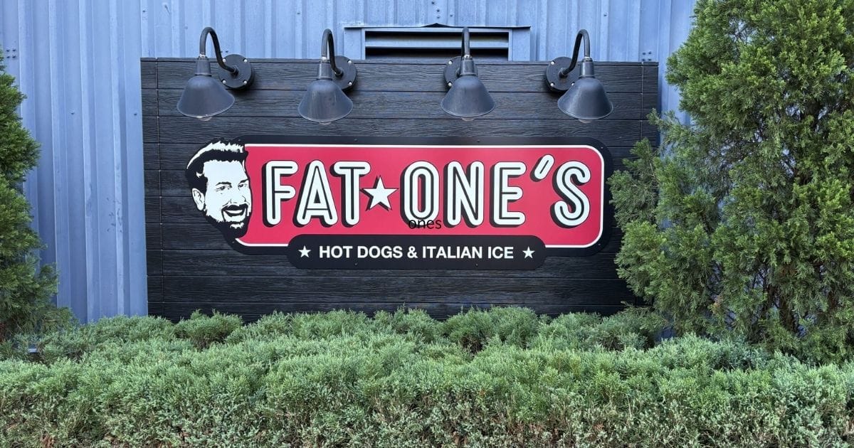 Gourmet specialty hot dogs served at Fat One's at Universal Orlando