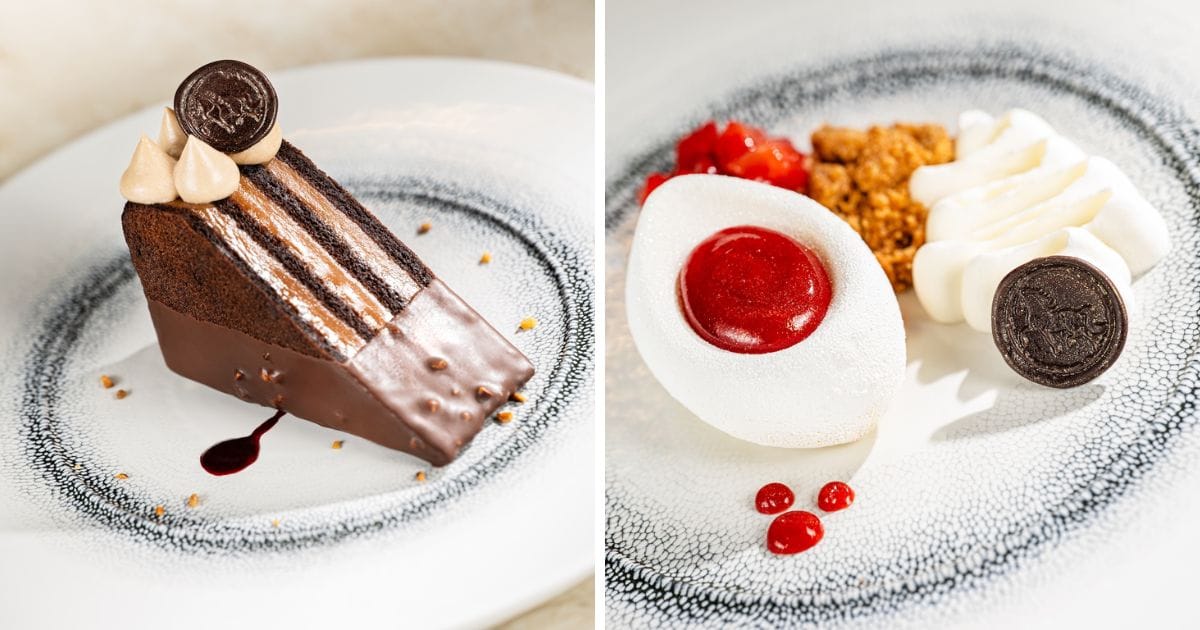 Dessert plates including cake and cheesecake at The Turf Club Bar and Grill