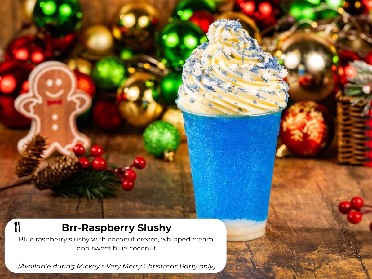 Brr-Raspberry Slushy mixed with blue raspberry and coconut cream