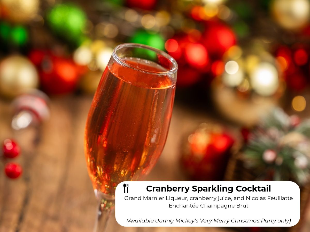 Cranberry Sparkling Cocktail served in a champagne flute