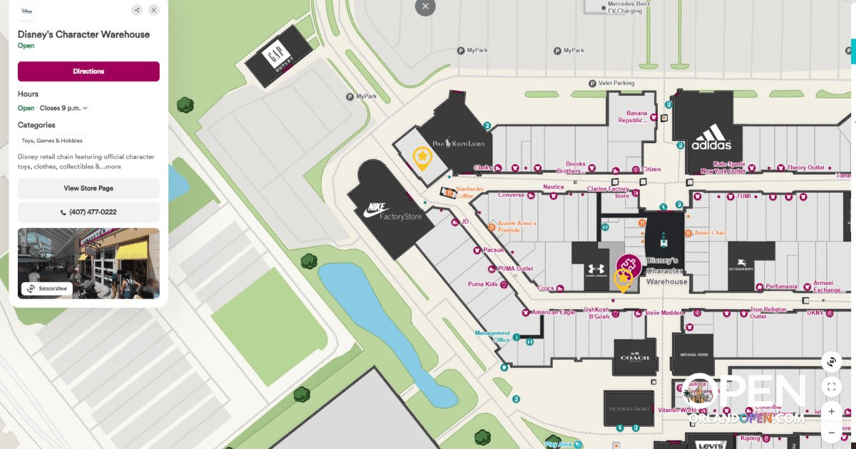 Disney Character Warehouse Moving to Massive New Location at Orlando Vineland Outlets