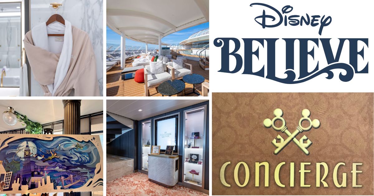 General view of a Concierge stateroom layout on the Disney Believe