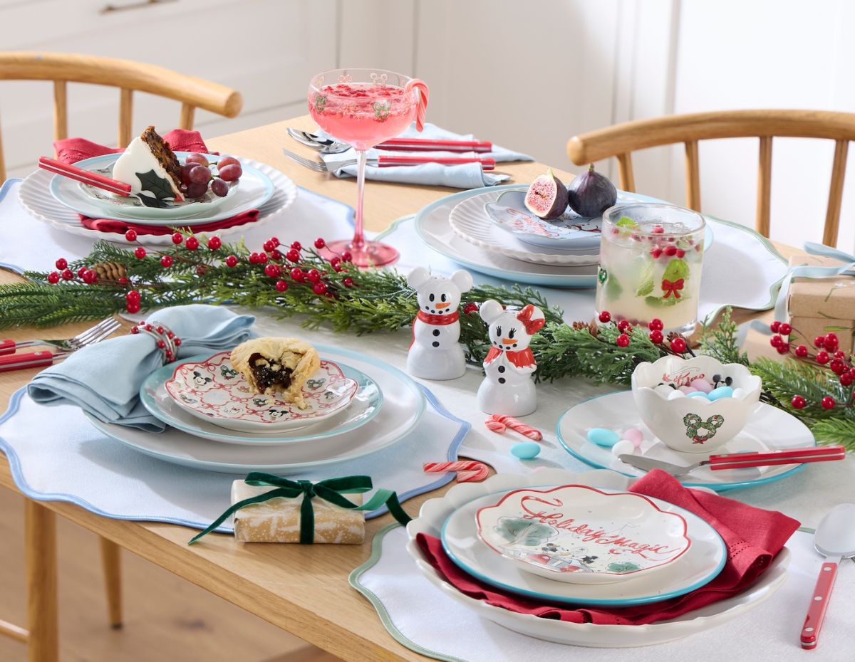 A layout of items from the Disney Winter Wishes Collection