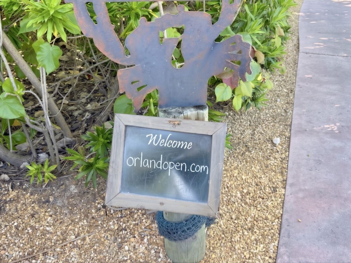 Gated entrance signage for Sandcastle Cabanas at Castaway Cay