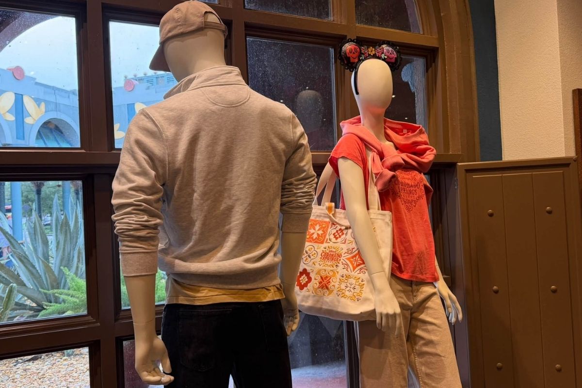 A display rack showing the full line of Coronado Springs clothing