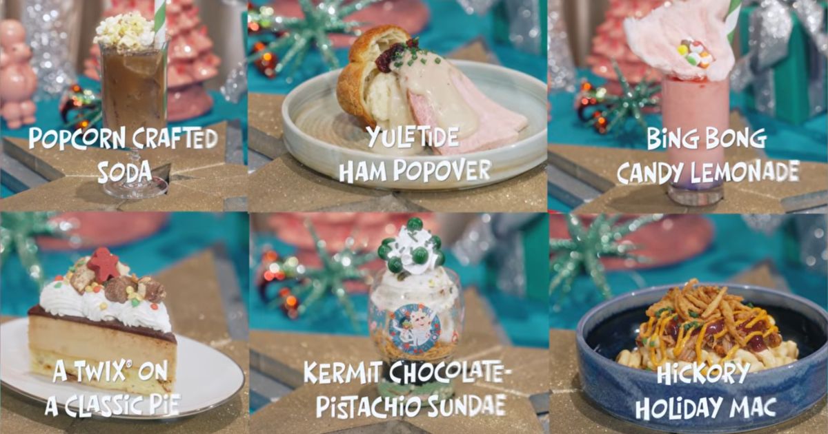A spread of the new Disney's Jollywood Nights food items displayed together