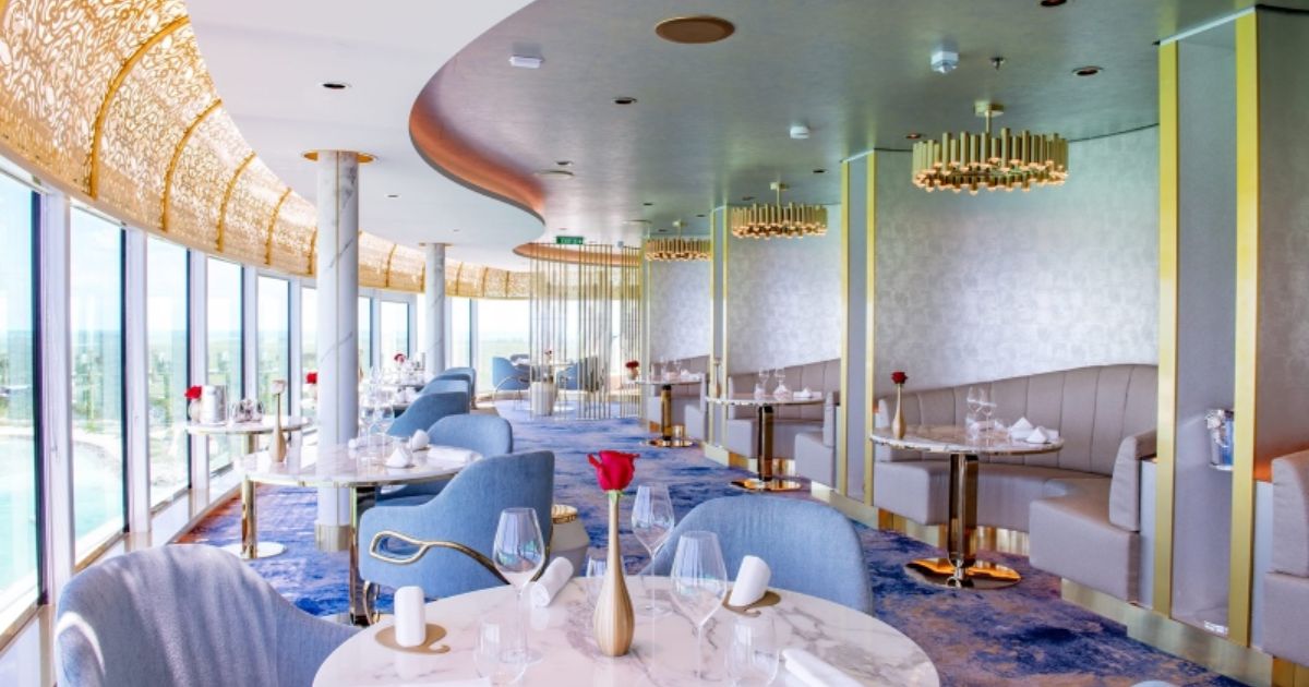 Fine dining room layout inside Enchanté by Chef Arnaud Lallement