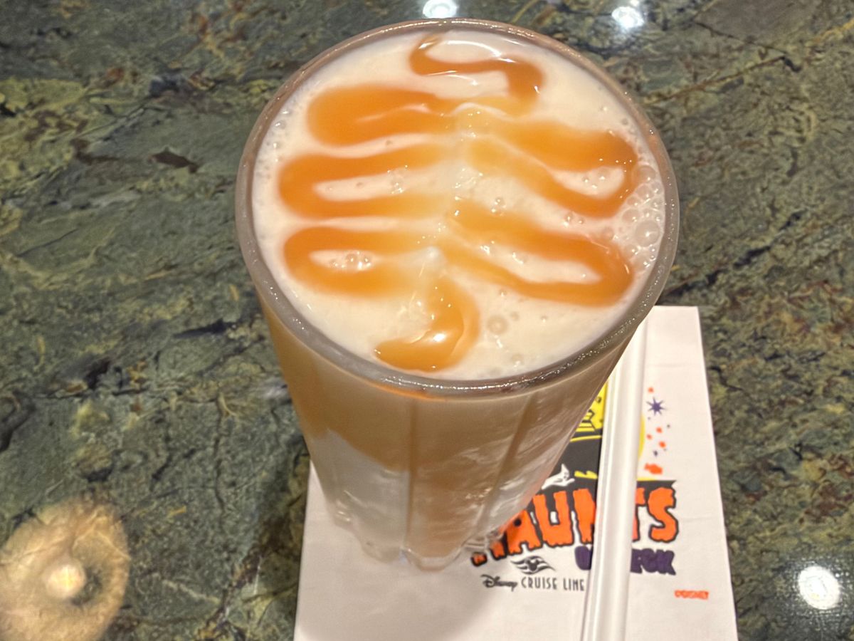 Layered non-alcoholic dining room specialty drink on Disney Cruise Line