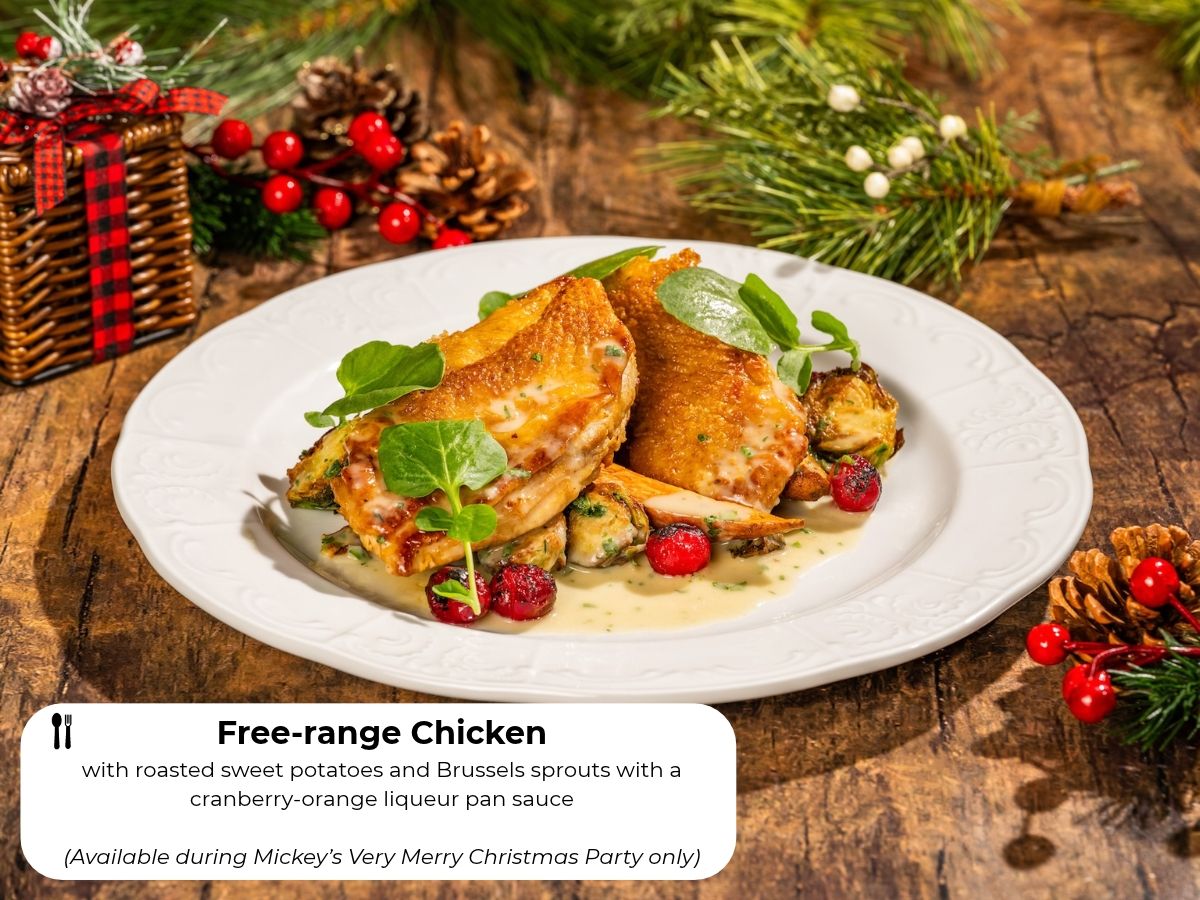 Free-range Chicken with sweet potatoes and Brussels sprouts