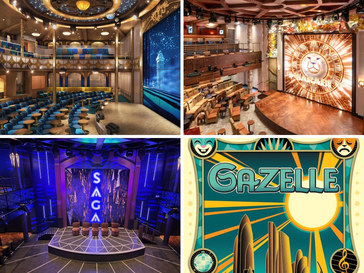 Grand entertainment family venues across the Disney Wish class ships
