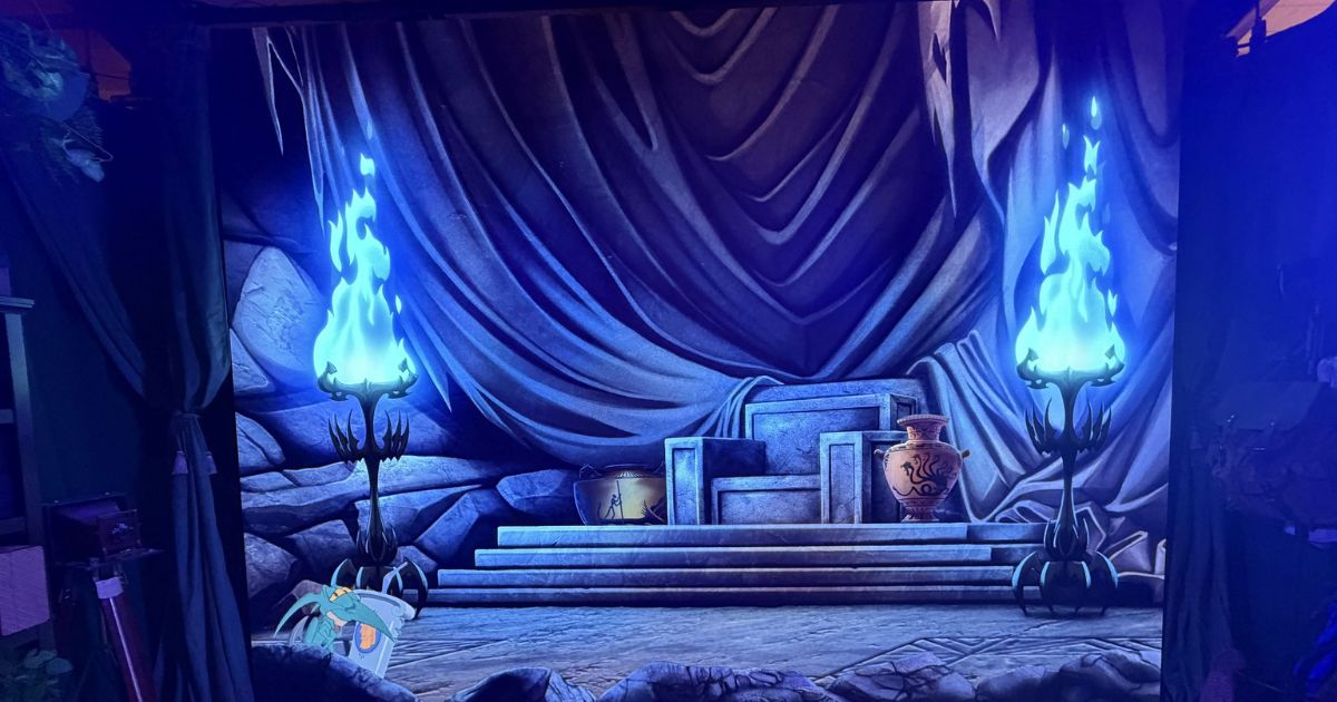 Hades photo backdrop at Disney Springs