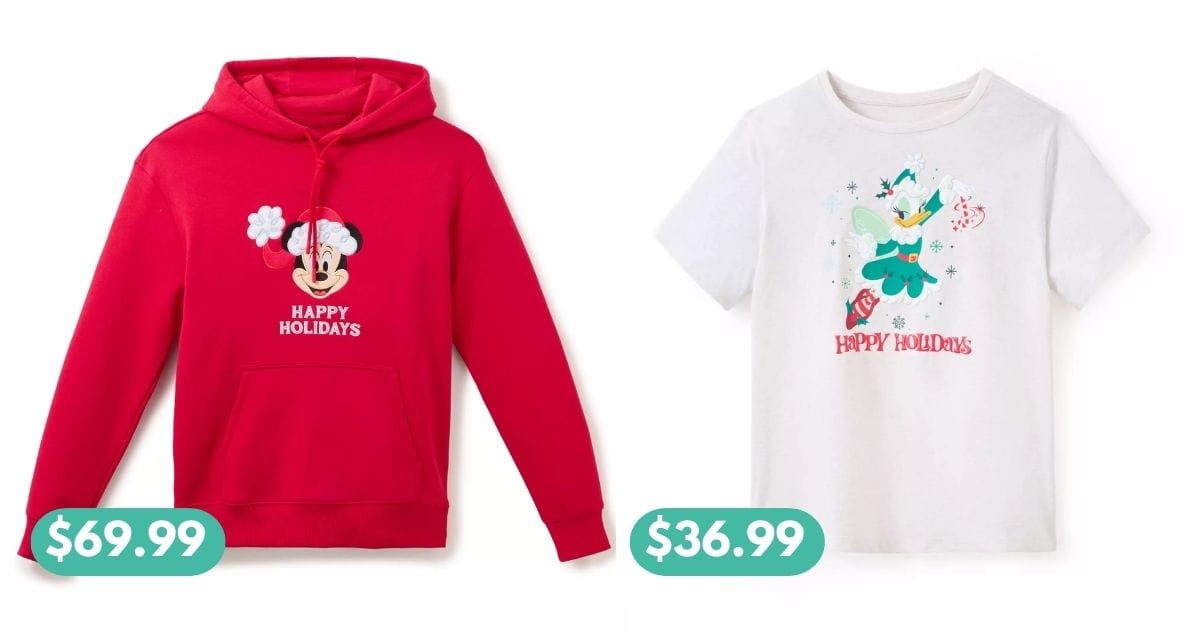 Matching Disney Happy Holidays family clothing