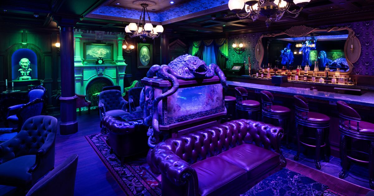 Interior decor and furnishings of the Haunted Mansion Parlor
