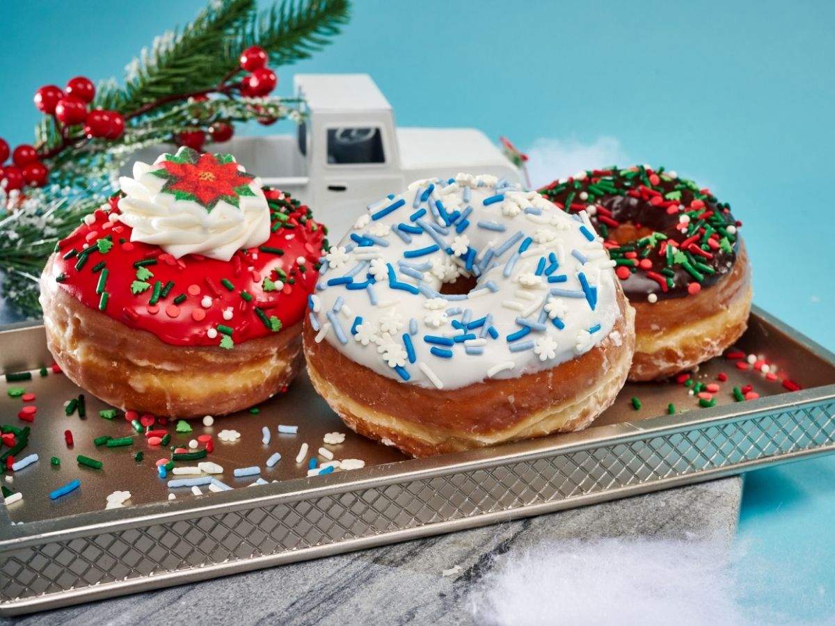 A decorated Holiday Donut from Everglazed Donuts