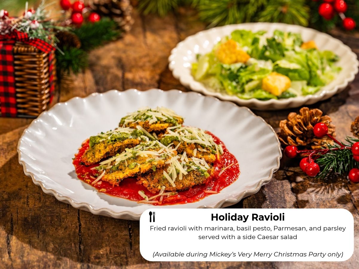 Fried Holiday Ravioli with marinara and pesto