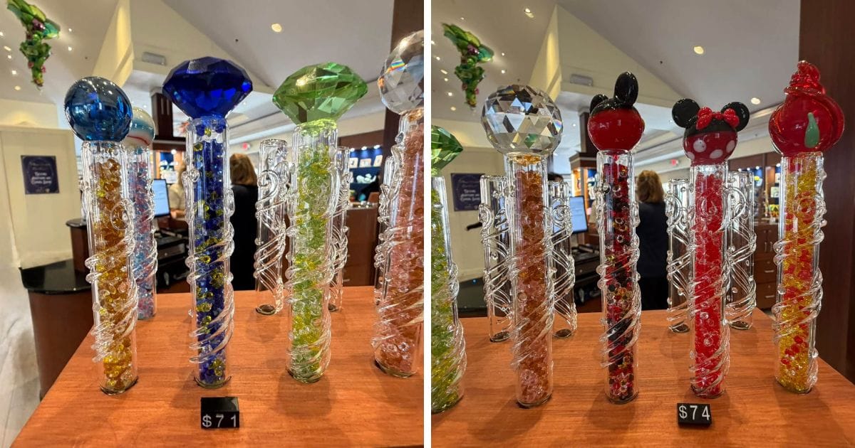 Custom Crystal Wish Keeper wand shown to illustrate its price at Crystal Arts by Arribas Brothers