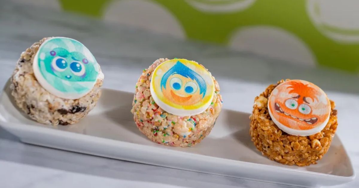 Decorated Inside Out crisped rice cereal treats