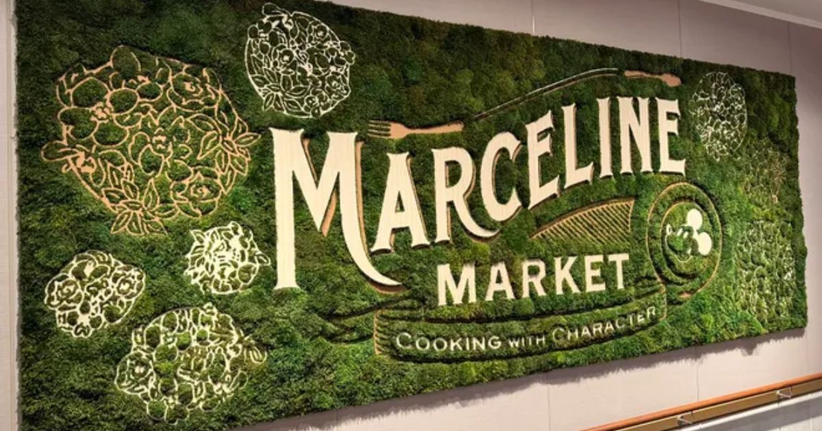 Interior view of the food hall stations at Marceline Market