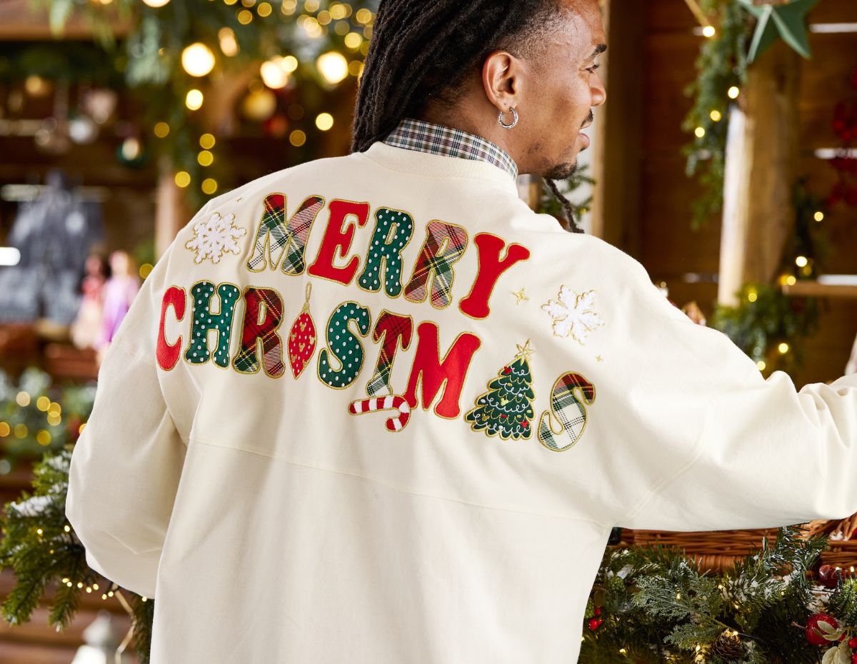 The front and back of the Mickey Mouse Icon Merry Christmas Spirit Jersey for Adults
