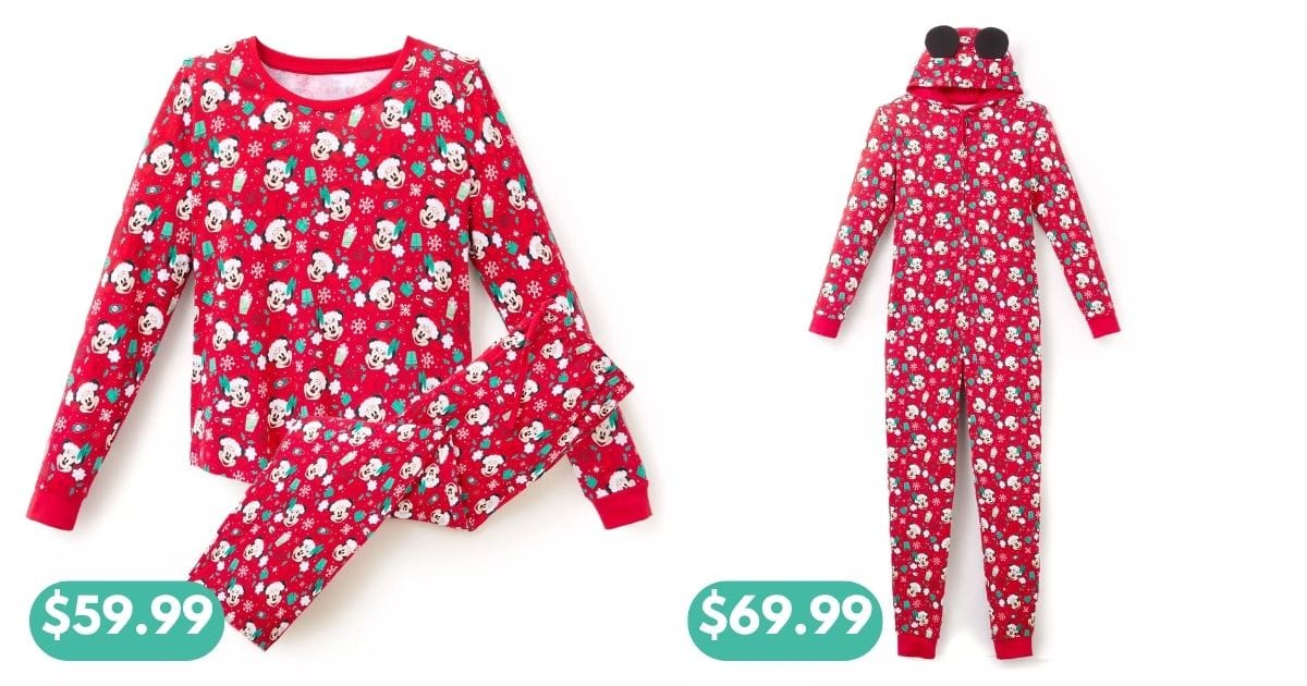 Mickey and Minnie Mouse holiday pajama sets