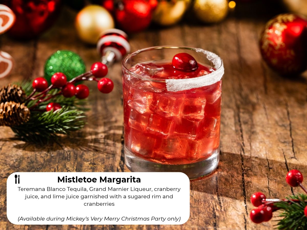 Mistletoe Margarita cocktail with lime
